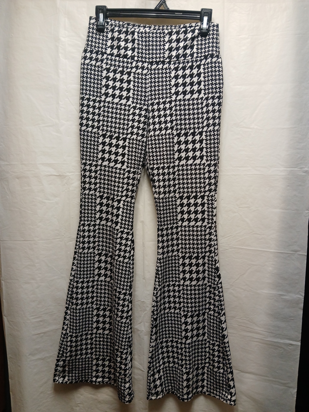No Boundaries Black & White Houndstooth Flare Pants
